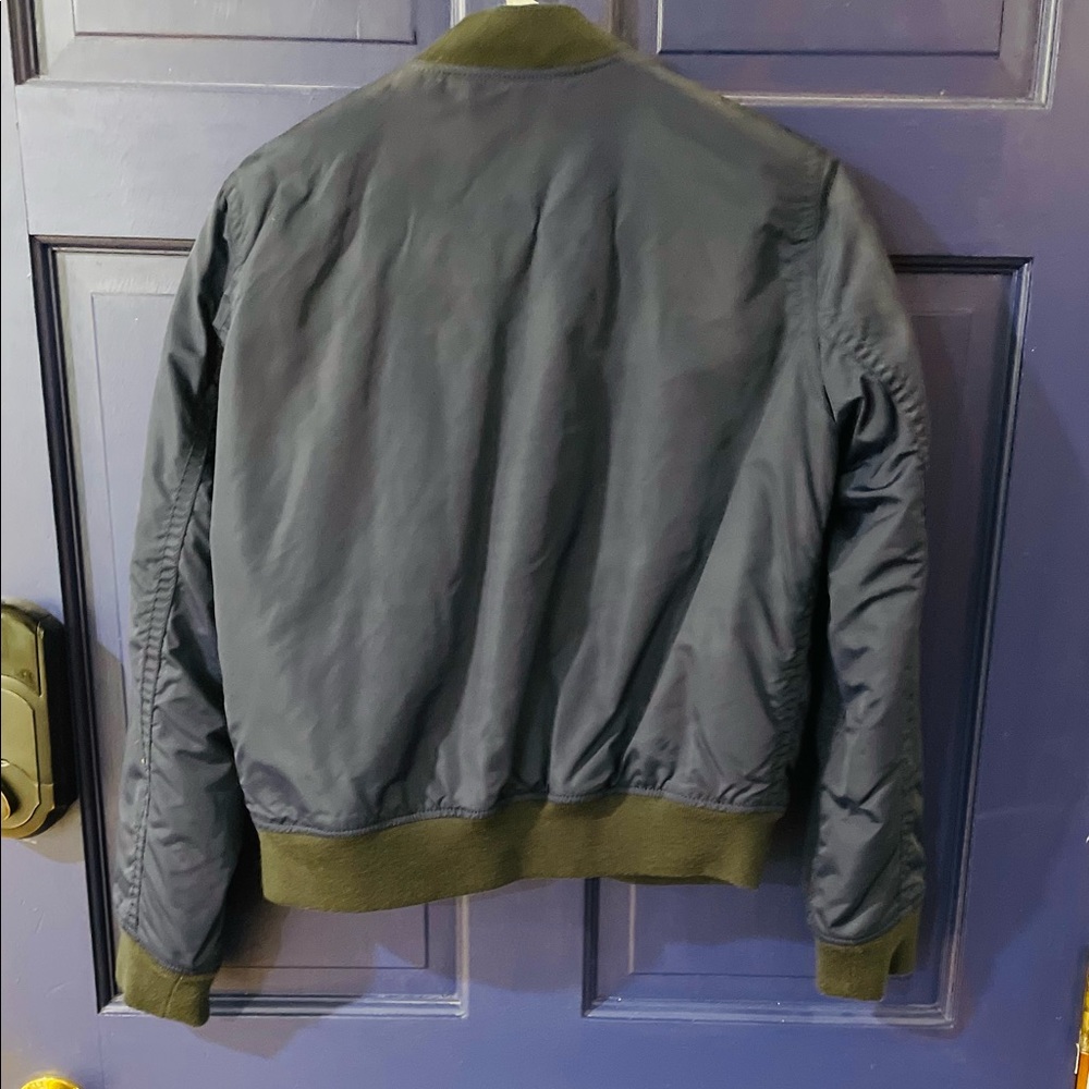 Navy bomber style jacket size small.